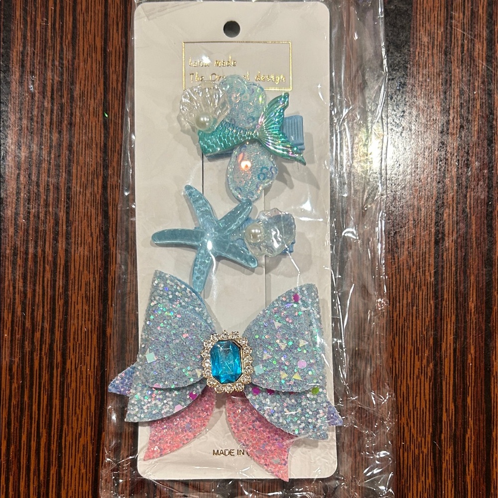 Mermaid and Starfish Hair Clip Set
